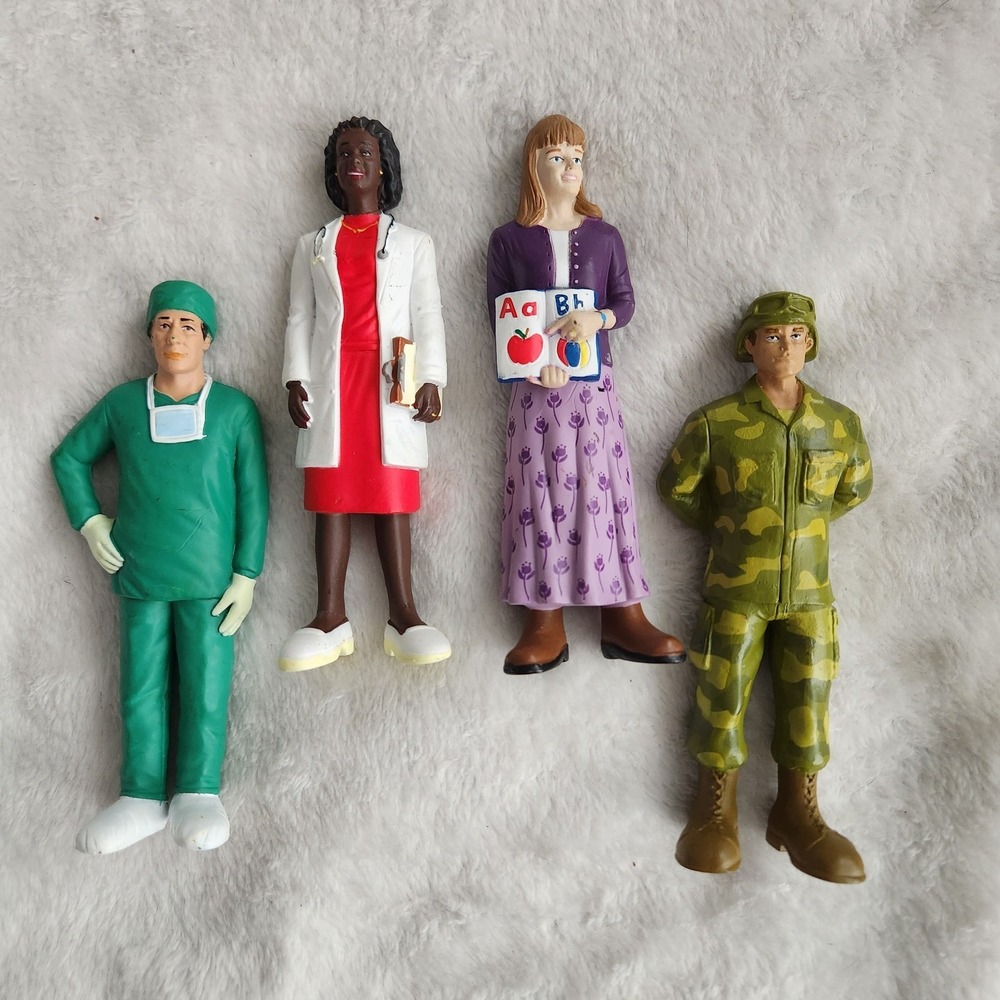 Lakeshore Block Play People Community 4 Workers Teacher  Soldier Doctor Nurse